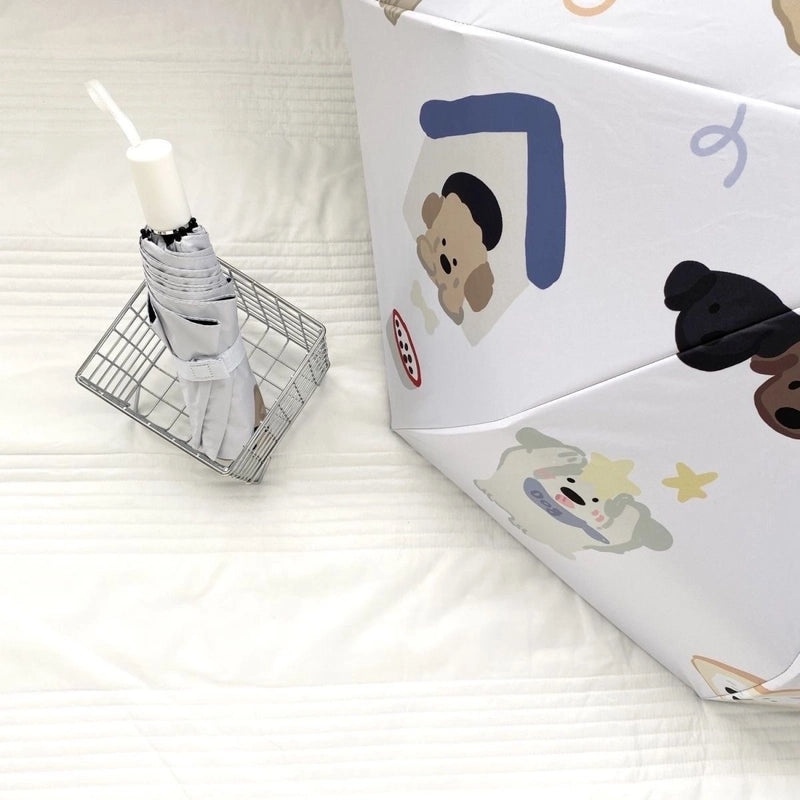 Cartoon Dog Pattern Fabric Iron Frame Umbrella Rain Gear|Umbrellas & Rain Accessories