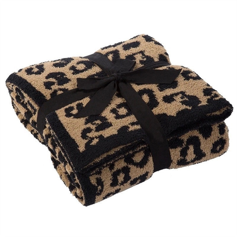 Leopard Print Polyester Throw Blanket for Couch and Sofa | Home Decor & Bedding