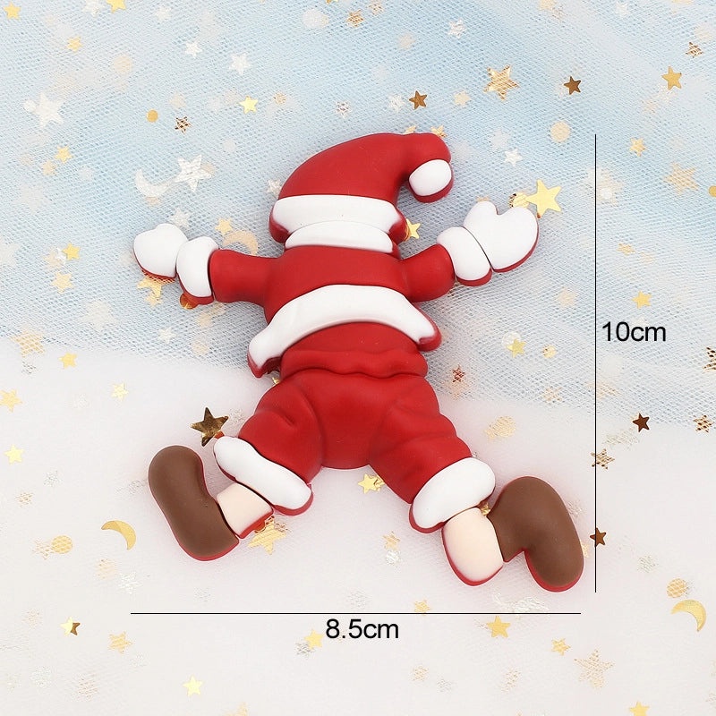 Christmas Cake Decoration Set Soft Glue Plug-in Christmas Tree Santa Snowman Reindeer Holiday Decor|Christmas Cake Decorations