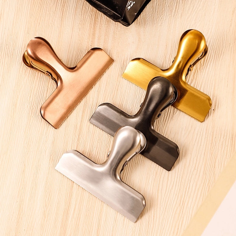 Stainless Steel T-type Sealing Clip for Snack Bags | Kitchen Storage Accessories