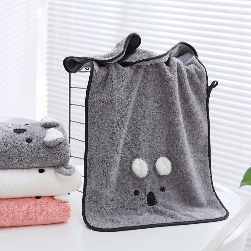 Chuanyue Cute 3D Bear Bath Towel Set for Girls Couples Absorbent Wrap Home Use|Home & Living Bath Towels