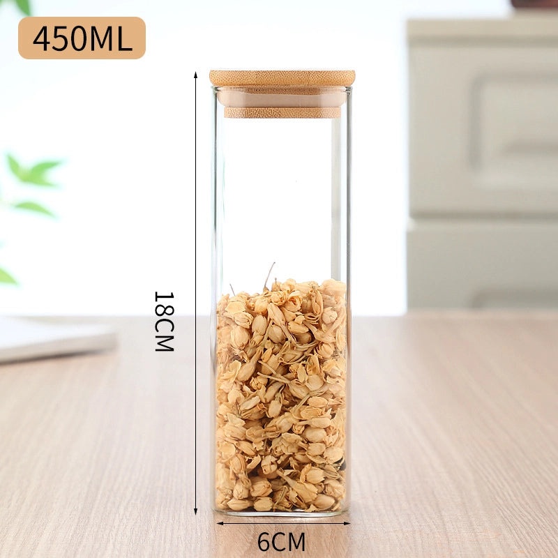 Minimalist Solid Color Wooden Glass Storage Box for Home Organization|Home Storage Containers