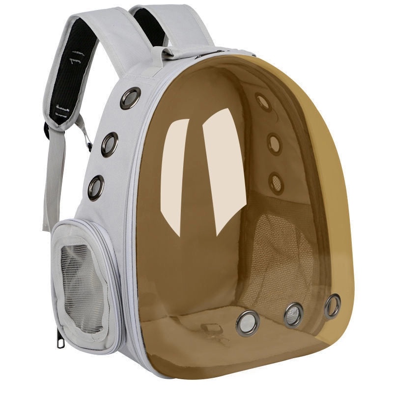 Minimalist Solid Color Pet Backpack Made of Durable PVC Oxford Cloth|Pet Carriers & Travel Bags