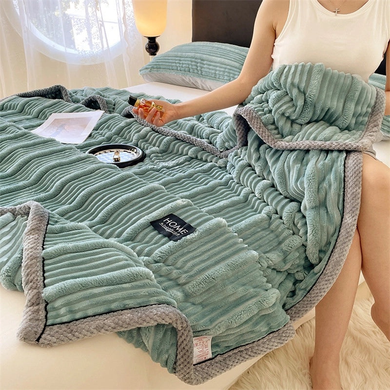 Cozy Heart-Shaped Animal Print Milk Fiber Blanket for Bedding | Home Textiles & Bedding