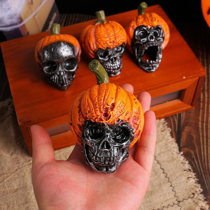 Halloween Resin Pumpkin Skull Ornaments for Hip-Hop Party Decor|Home Decor