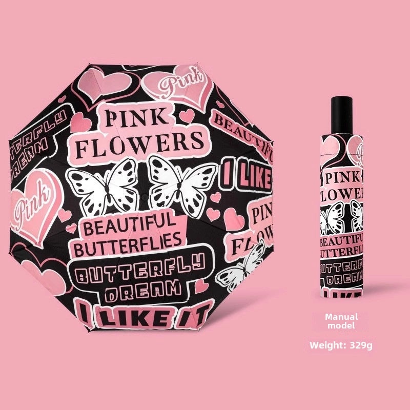 Dual-use Automatic Folding Umbrella for Women | Sun & Rain Protection UV Shield | Portable High-Grade Black Coating | Umbrellas