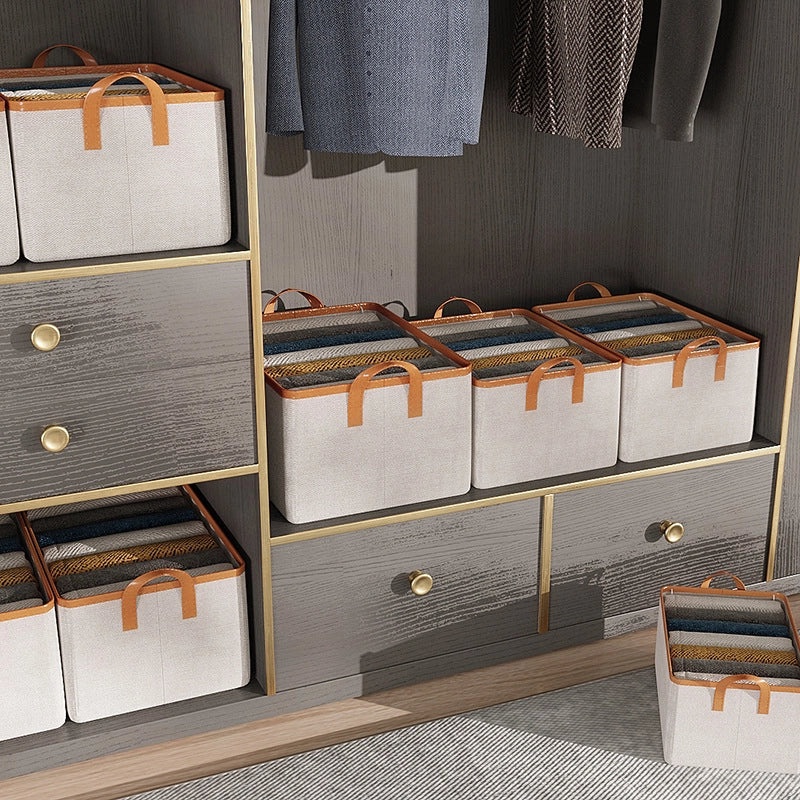 Foldable Polyester Cotton Storage Basket for Clothes | Home Storage Solutions