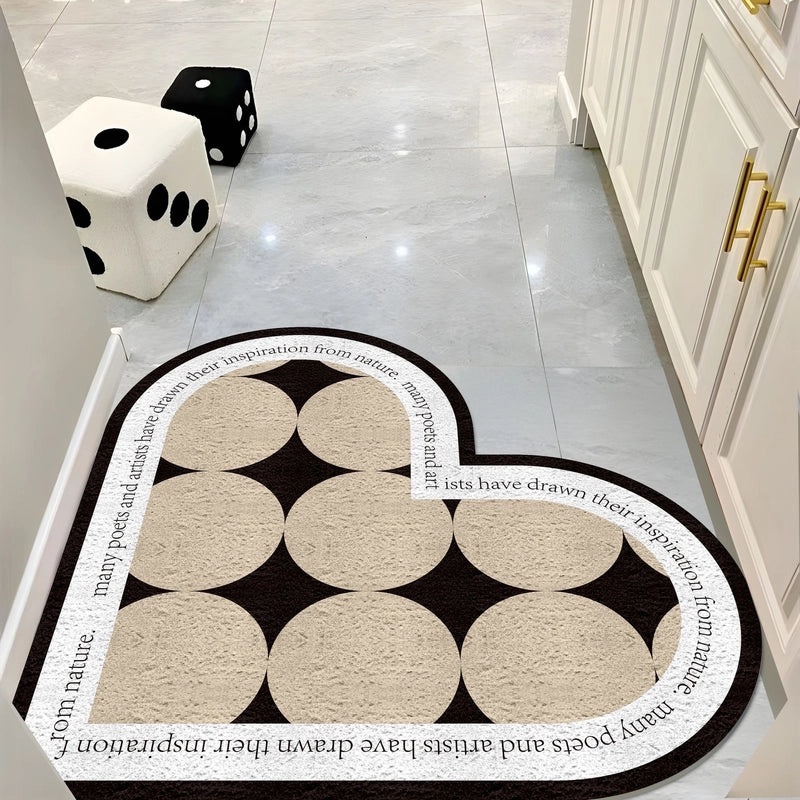Elegant Heart-Shaped PVC Bath Mat for Casual Bathroom Decor|Home & Bath Accessories