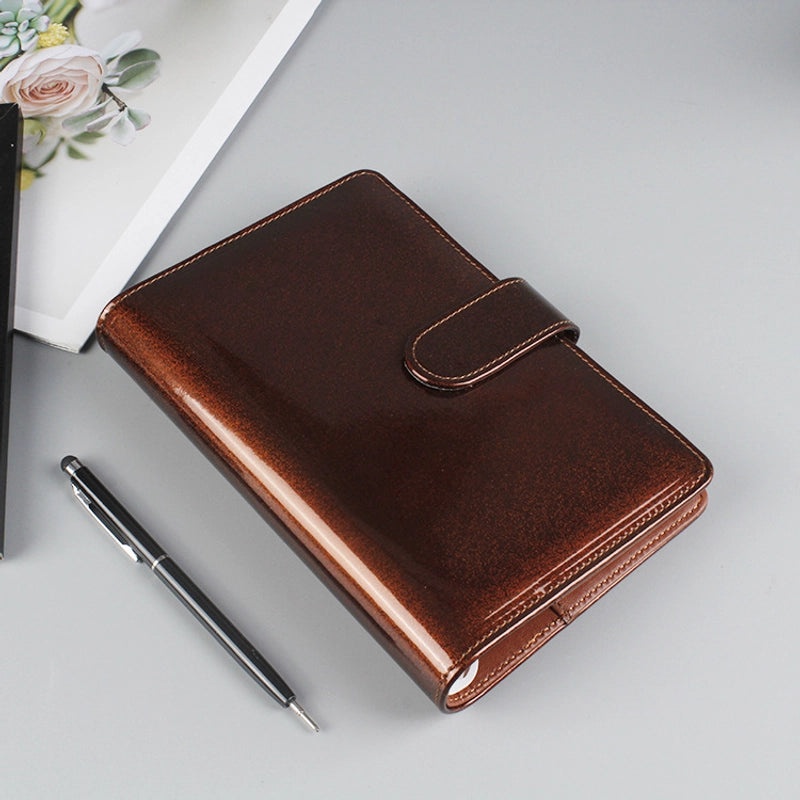 Solid Color Spiral Notebook with PU Leather Cover for School Learning|Stationery & Office Supplies