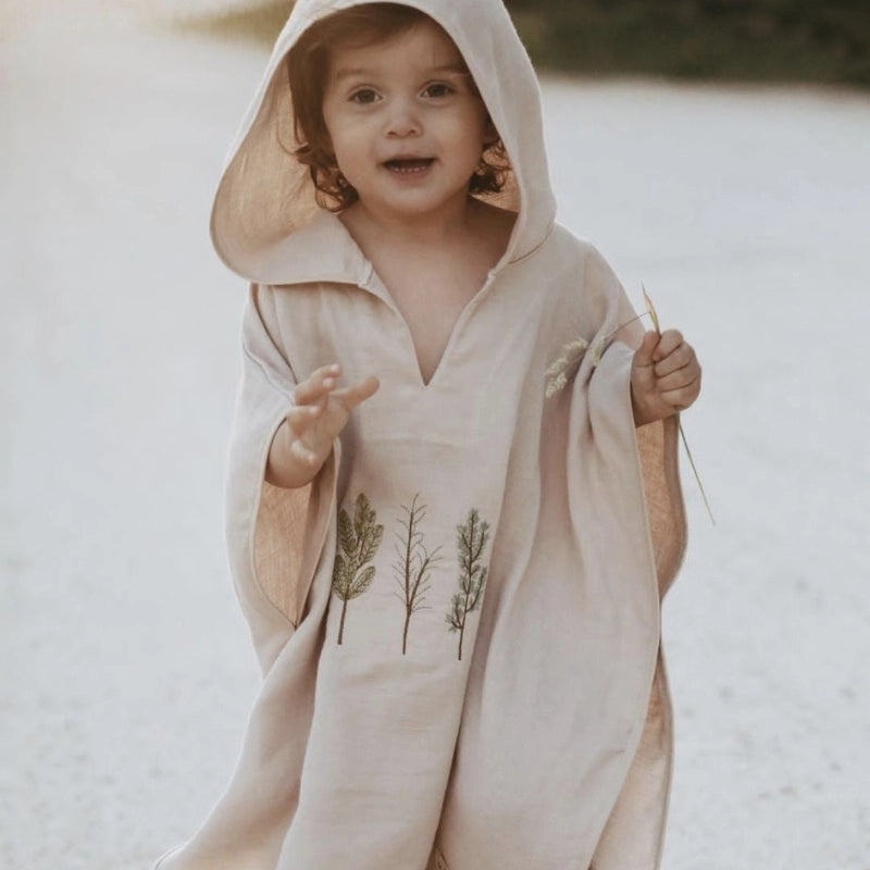 Cotton Hooded Baby Bath Towel Lightweight Gauze Bathrobe Four Seasons Absorbent Swimming Shawl for Kids|Baby & Kids Bath Accessories