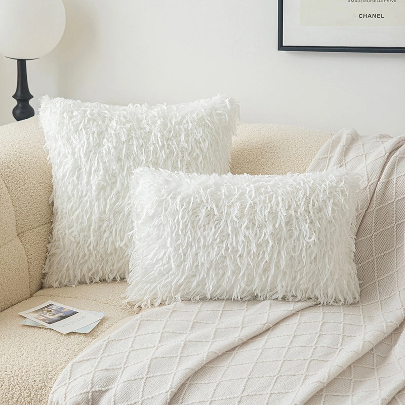 Soft Solid Color Plush Pillow Covers for Couch and Sofa | Home Decor Pillows