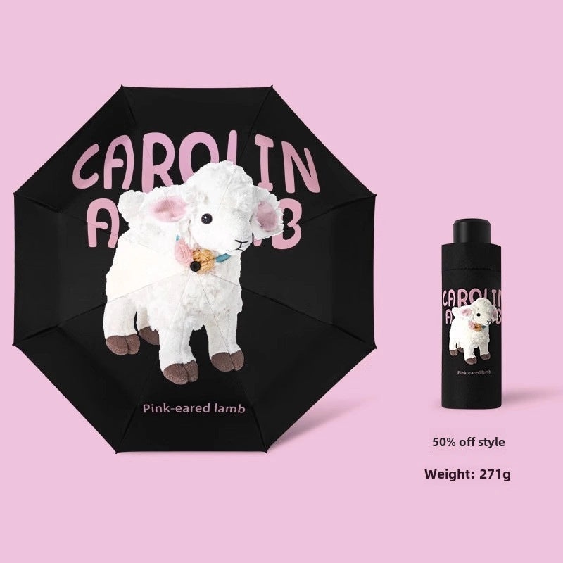 Dual-use Automatic Folding Umbrella for Women | Sun & Rain Protection UV Shield | Portable High-Grade Black Coating | Umbrellas