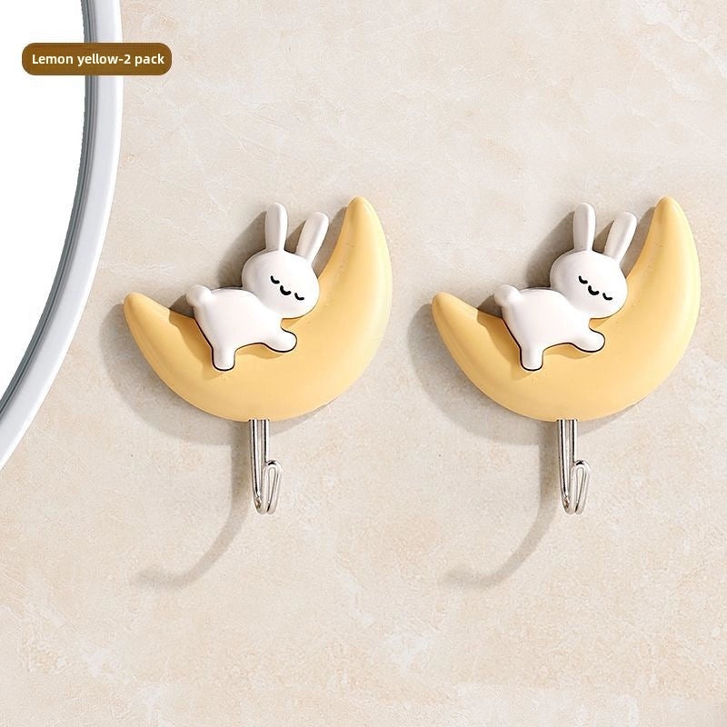 Cute Rabbit Hook Self-adhesive Wall Hanger for Bathroom Dorm Bedroom | Home Organization Accessories