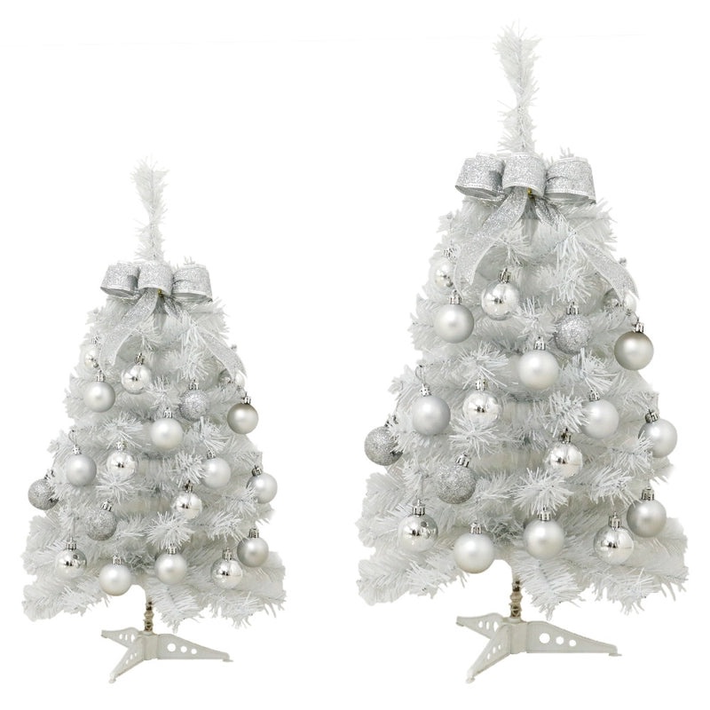 Mini White LED Christmas Tree with Ornaments for Home Desktop Decoration | Christmas Home Decor