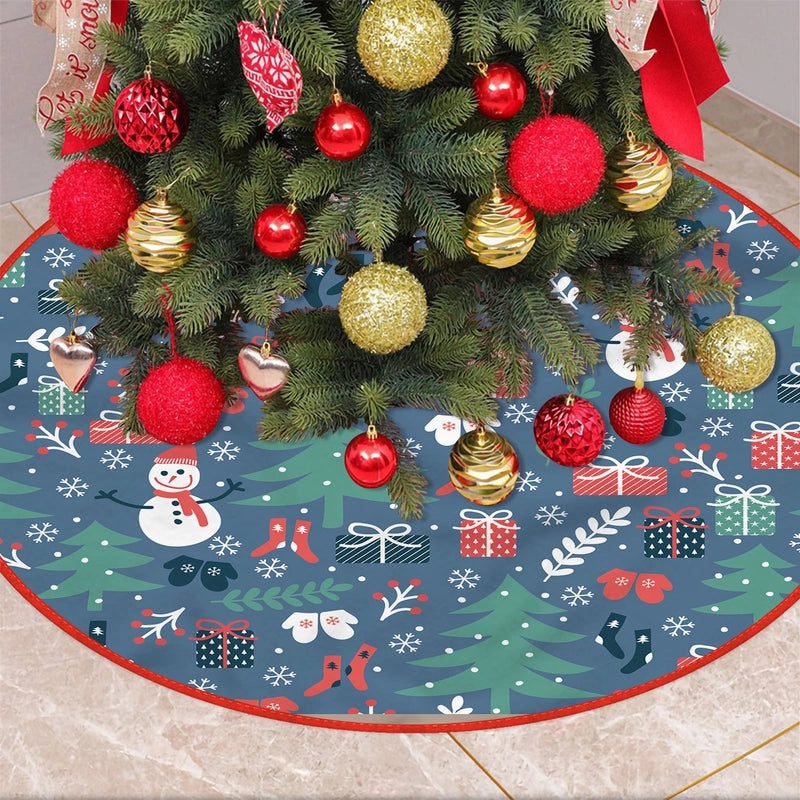 Christmas Tree Skirt Plush Soft Tree Base Cover Holiday Decoration for Mall Hotel Christmas Style 27"|Home Decor|Christmas Decorations