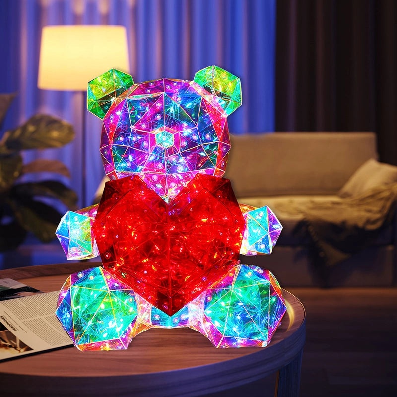 Luminous Colorful Love Bear 520 Qixi Valentine's Day Birthday Gift Lantern Room Decor|Home Decor & Lighting