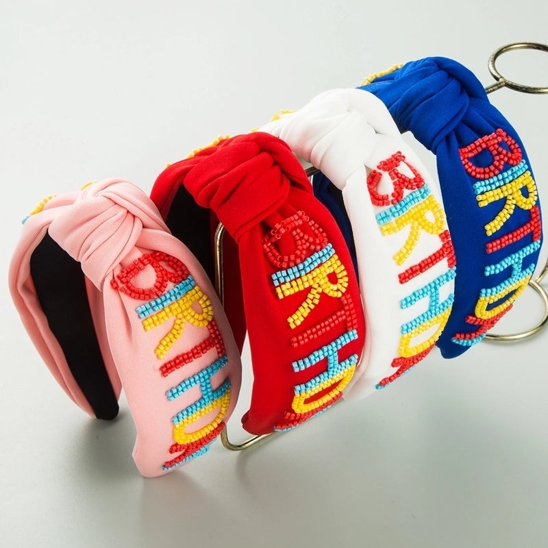 Casual Women's Vacation Alloy Glass Seed Bead Hair Band, Classic Style Beaded Headband | Hair Accessories