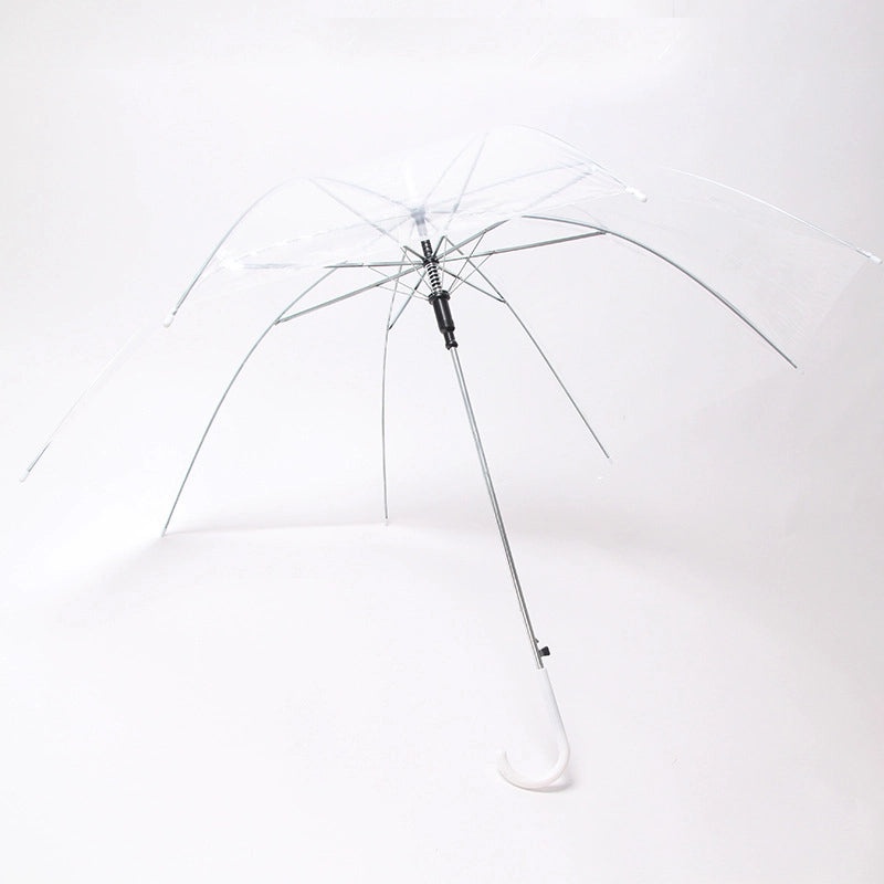 Transparent Folding Umbrella Full Automatic Clear Rain Umbrella Custom Logo Print Promotional Supplies|Umbrellas & Rain Gear