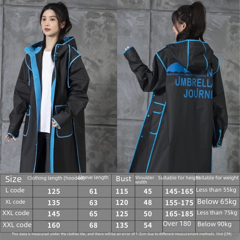 Unisex Outdoor EVA Rain Poncho Long Sleeve Waterproof Hooded Coat for Students and Travelers|Raincoats & Ponchos