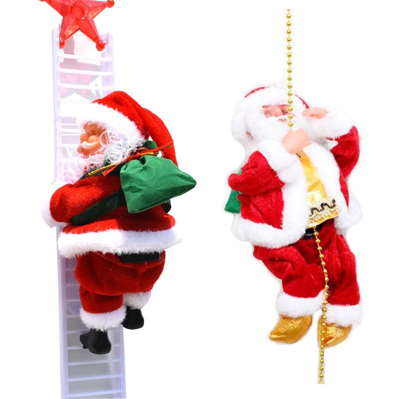 Electric Santa Claus Climbing Ladder Toy with Music | Christmas Decorations & Gifts