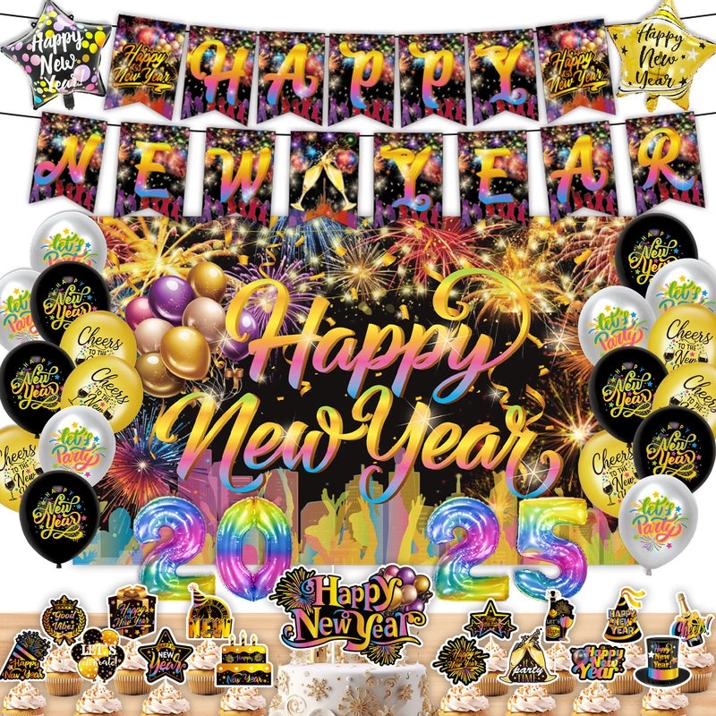 2025 New Year Cartoon Letter Paper Hanging Ornaments Party Festival Decorative Props|节日装饰品