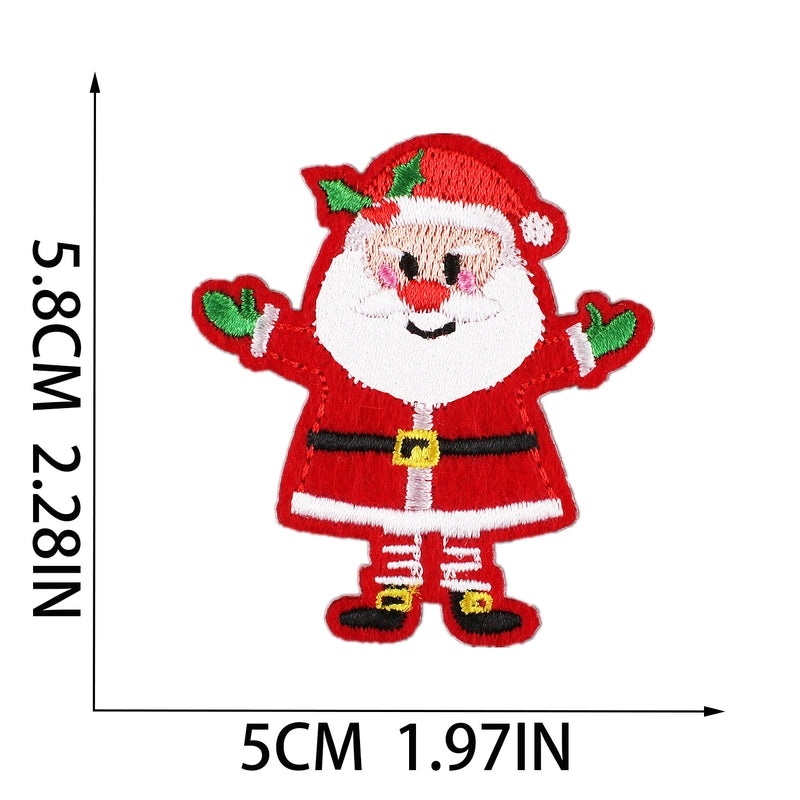 Christmas Cartoon Santa Claus Snowflake Embroidered Patch for Clothing Accessories|Clothing Accessories