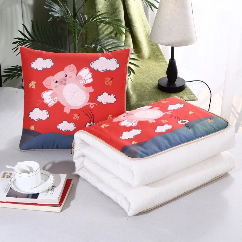 Custom Logo Pillow Quilt Dual-use Car Cushion & Sleeping Blanket Four-season Thin Blanket Gift Printing|汽车配件