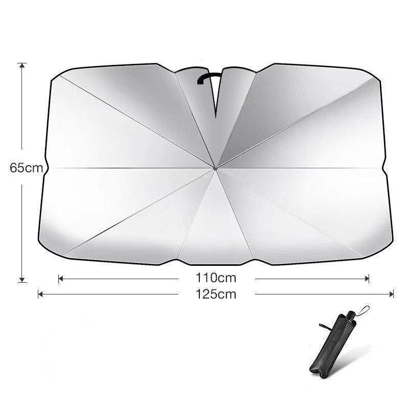 Car Sunshade Inner Umbrella Titanium Silver Telescopic Heat Insulation Windshield Cover|Car Accessories
