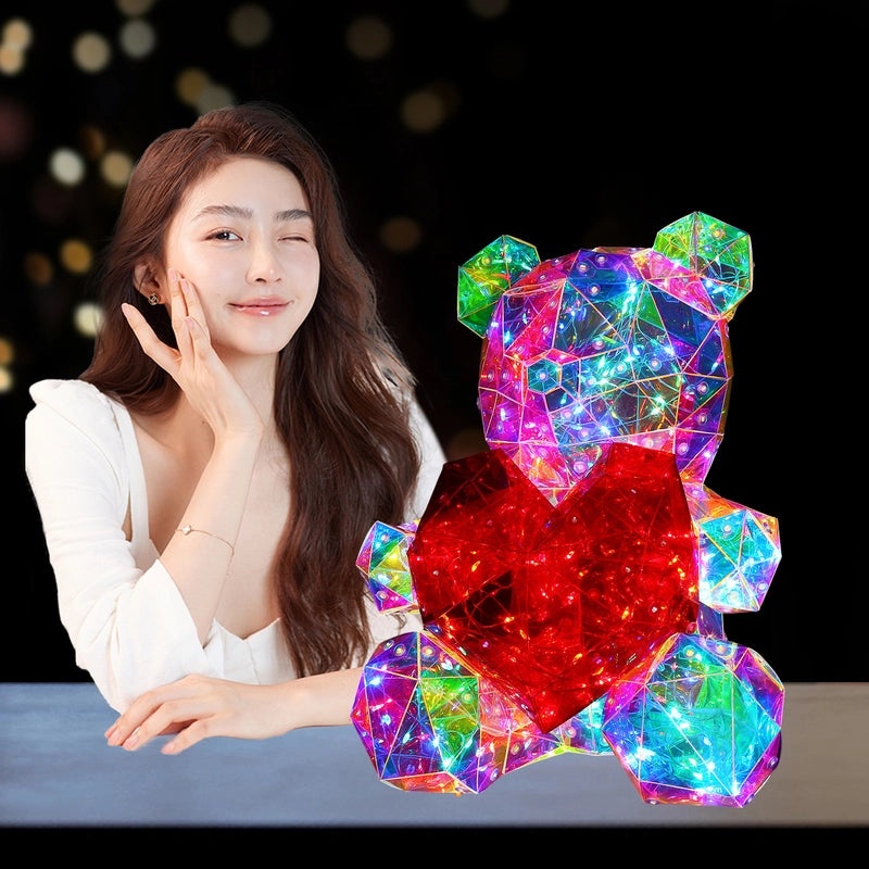 Luminous Colorful Love Bear 520 Qixi Valentine's Day Birthday Gift Lantern Room Decor|Home Decor & Lighting