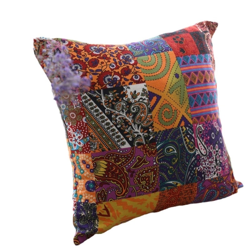 Retro Bohemian Middle Eastern Ethnic Cotton Linen Pillow Cover No Insert | Home Decor Pillows