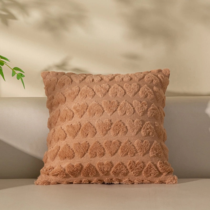 Elegant Heart Shaped Plush Pillow Covers for Sofa | Home Decor