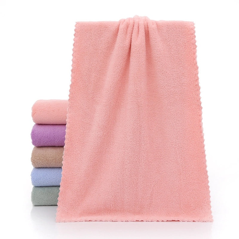 Thickened Cotton and Coral Fleece Face Towel Absorbent Soft Embroidered Logo Personalized Gift|Home & Living Towels