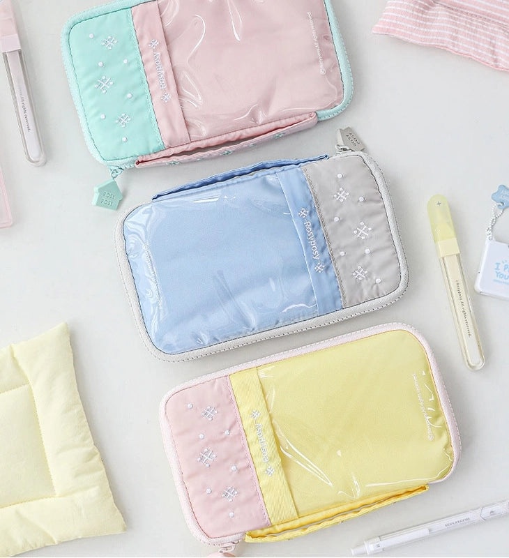 Color Block Korean Style Cute School Pencil Case for Students|Stationery & Pencil Cases