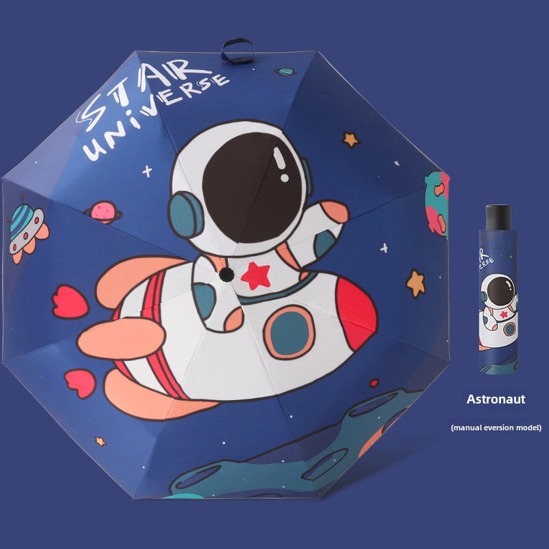 Kids Automatic Folding Umbrella with Anti-Rebound, Vinyl Material and Reflective Strip | Children's Umbrellas