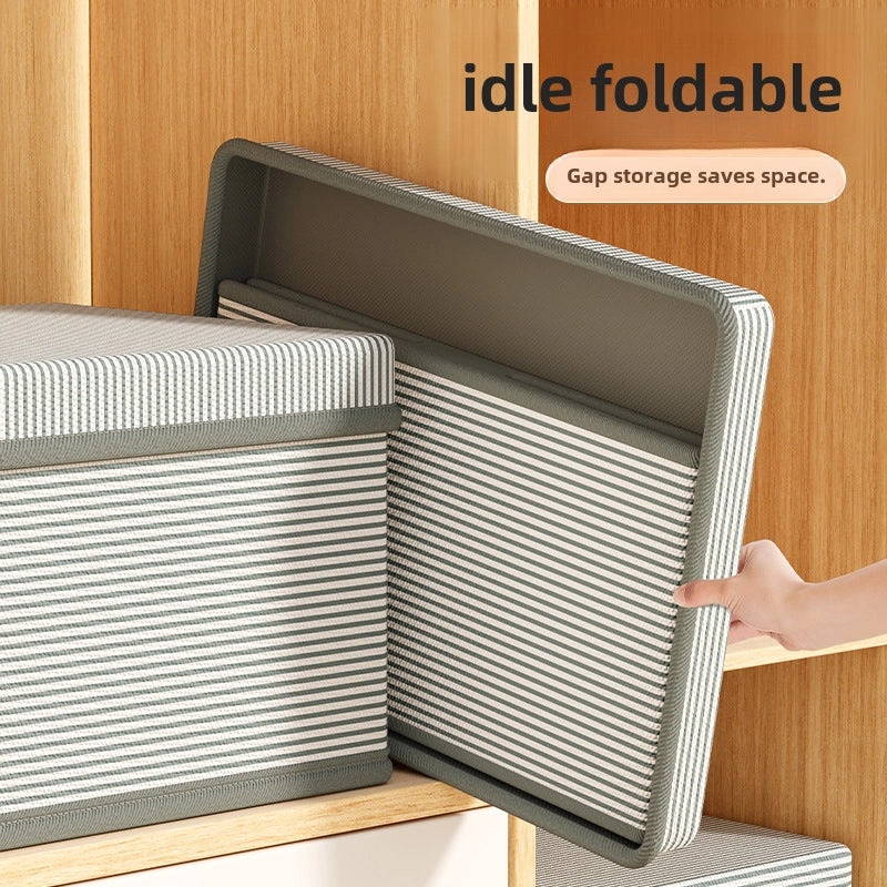 Oxford Blue Striped Oxford Cloth Storage Box for Clothes and Toys | Home Storage & Organization