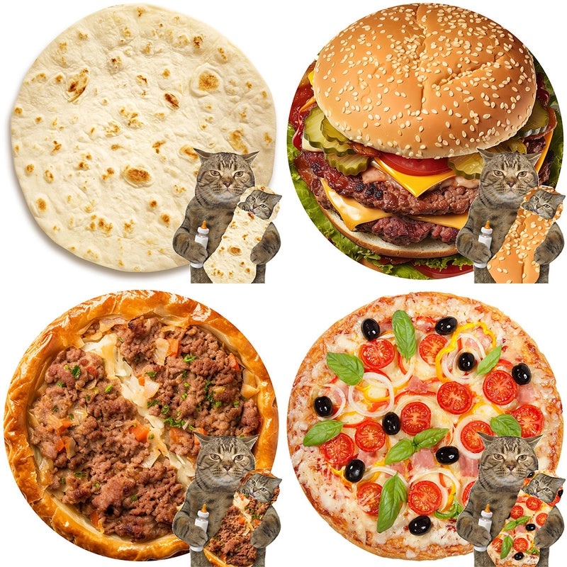 Adorable Hamburger Pattern Polyester Bedding Blanket|Home & Living - Bedding & Blankets