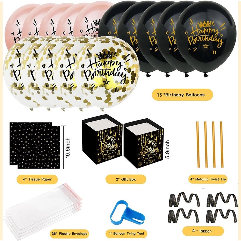 Birthday Party Lottery Box Balloons with IG Style Letter Paper Aluminum Film | Party Supplies