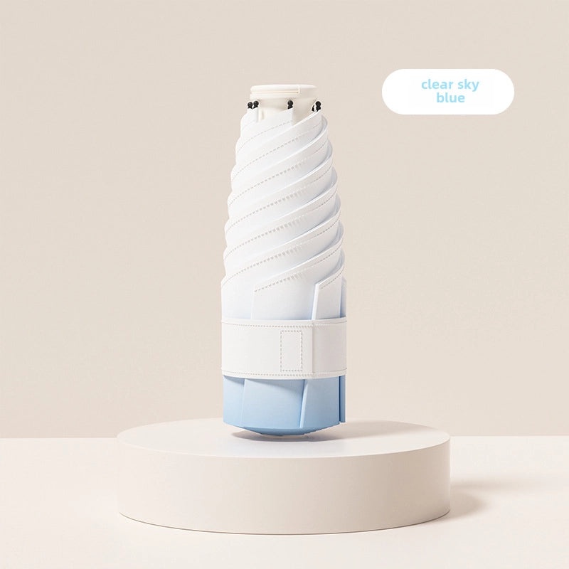 60% Foldable Sun Umbrella Women’s UV Protection Compact Portable Sunscreen Rainproof Dual-Use Mini Card Pocket|Umbrellas & Sun Protection