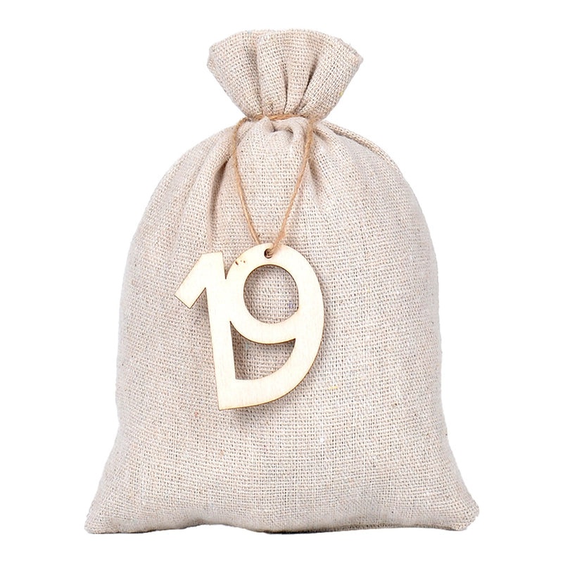 Minimalist Christmas Number Cotton Gift Bags for Party and Festival Wrapping Supplies|Gift Wrapping Supplies