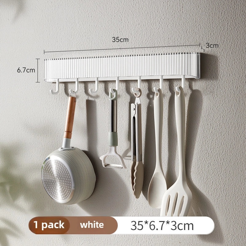 Wo Dou Kitchen Wall Mount Rack Set with Knife Holder, Chopsticks Cage, Pot Cover Storage Box | Kitchen Storage & Organization
