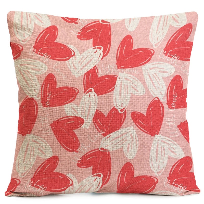 Elegant Heart Shape Linen Pillow Cases for Couch Sofa Decor Minimalist Style Valentine's Day Gift|Home Decor Pillows