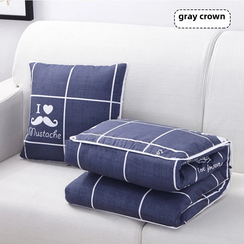 Dual-Use Home and Office Nap Pillow Quilt with Air Conditioning Feature, Printed and Foldable for Easy Storage|Home Textiles & Bedding