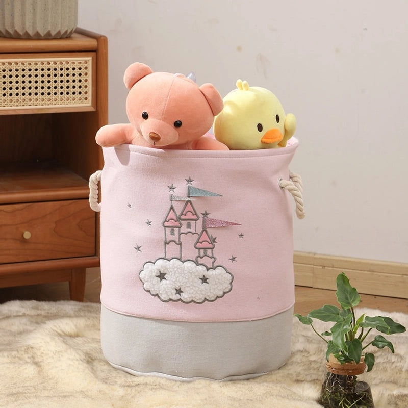 Dancing Girls Round Fabric Storage Basket Thickened Large Laundry Hamper Home Organizer Bag|Home Storage & Organization