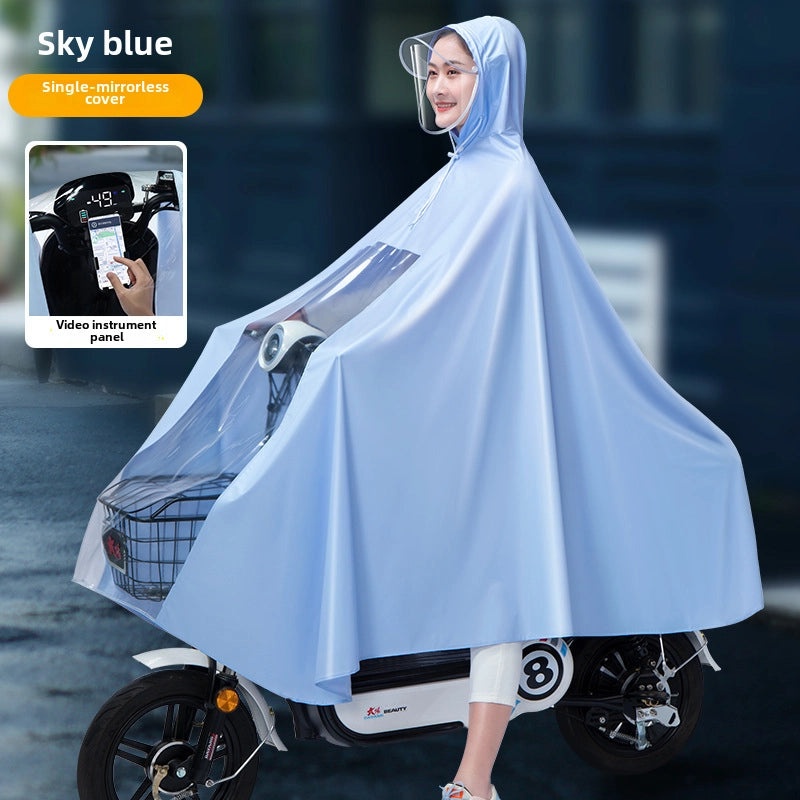 Electric Motorcycle Raincoat Thickened Adult Full-Body Non-Disposable Long Poncho for Outdoor Use|Motorcycle Rain Gear