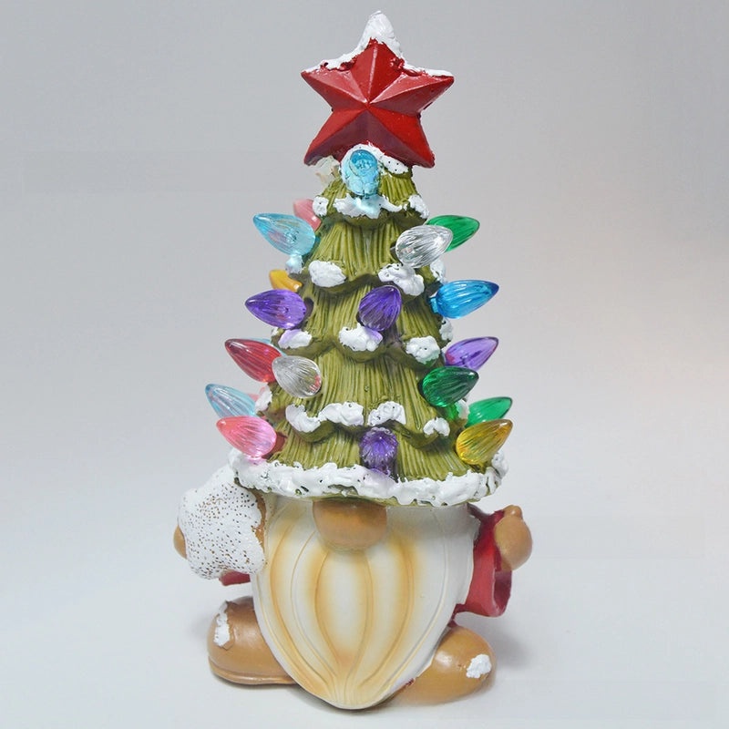 Festive Christmas Gnome Tree Sculpture Desktop Decoration Holiday Party Ornament Crafts|Home Decor & Ornaments