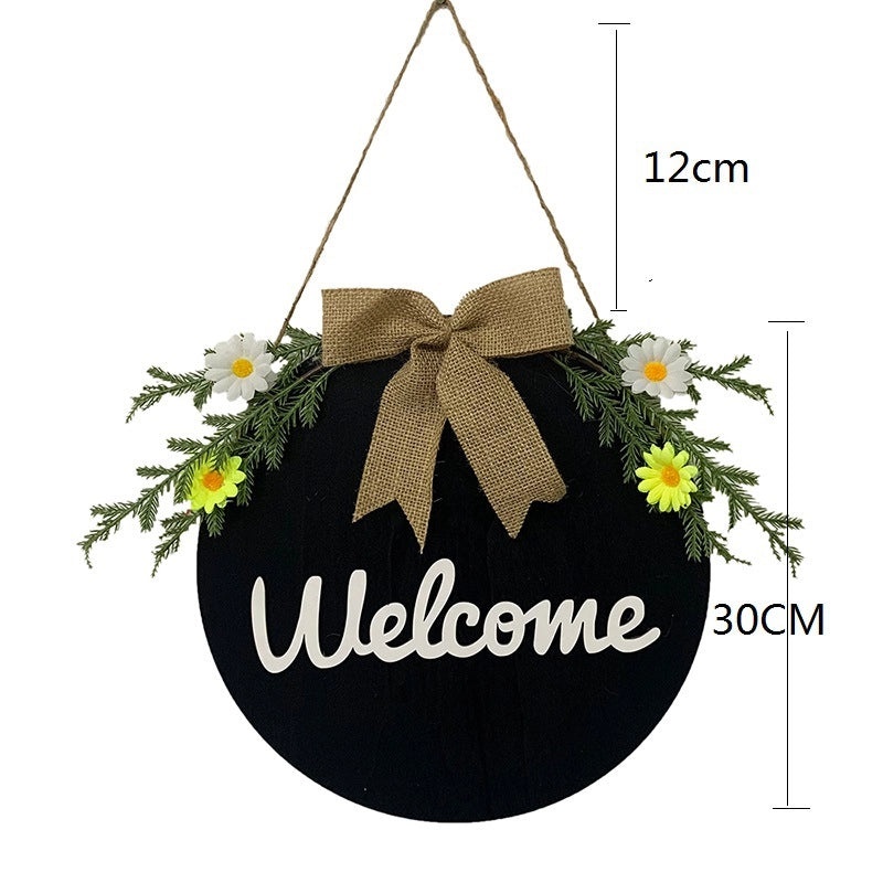 Easter Wreath 30cm Wooden Welcome Sign Door Pendant Spot Home Decoration Supplies|Home Decor