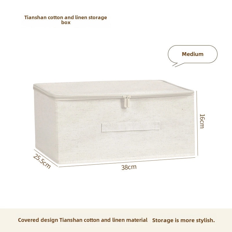 Tianshan Soft Cotton Linen Storage Box Foldable Wardrobe Organizer Clothes Finishing Box|Home Storage & Organization