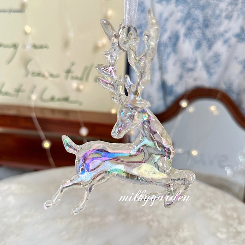 Milky Garden Glitter Christmas Tree Pendant Snowflake Star Angel Garland Hanging Ornament|Christmas Decorations