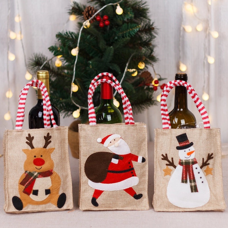 Cute Christmas Santa Claus Snowman Elk Gift Bags | Holiday Gift Wrapping Supplies