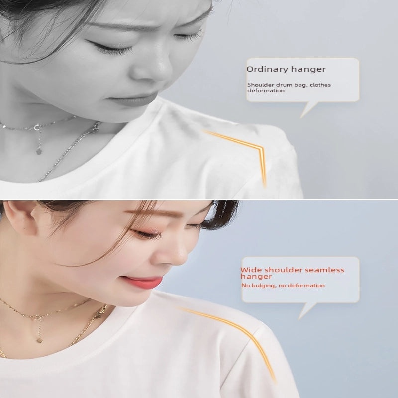 Seamless Wide Shoulder Non-slip Plastic Clothes Hanger for Adults | Home & Living Storage Solutions